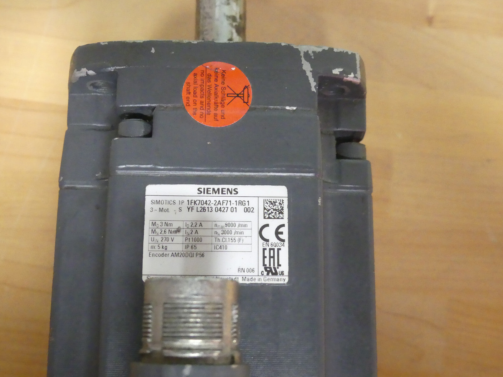 Siemens Servo Motor 1FK7042-2AF71-1RG1 used