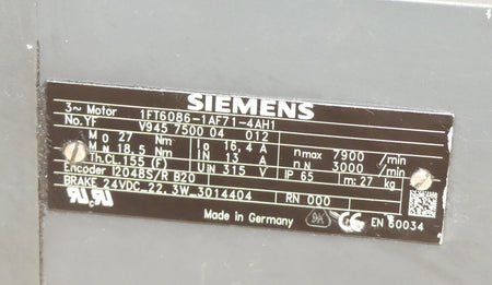 SIEMENS 1FT6086-1AF71-4AH1