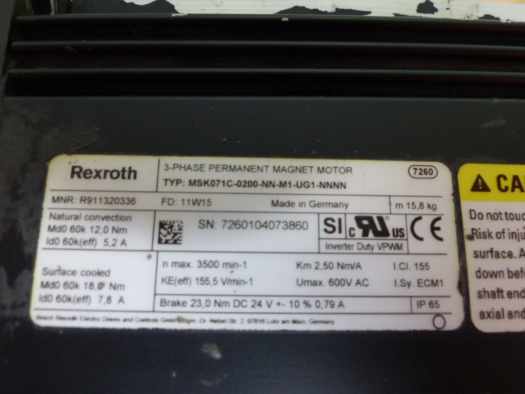 rexroth msk0701c-0200-nn-m1-ug1-nnnn used