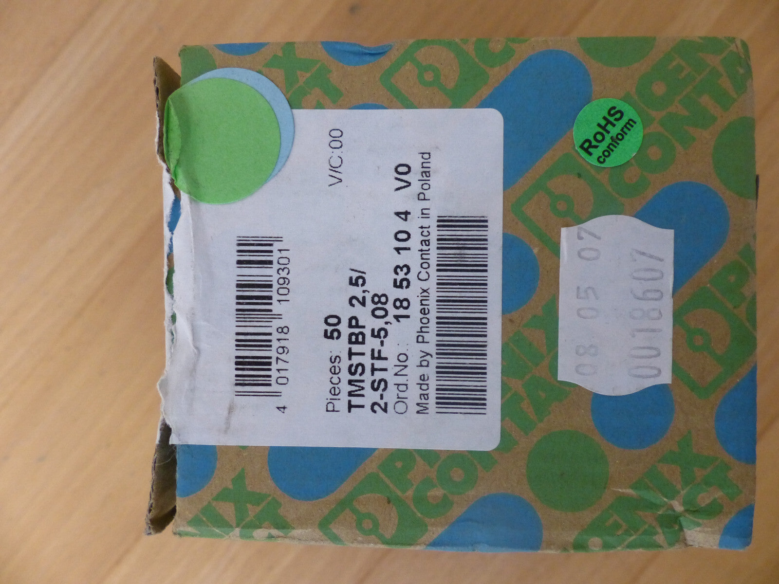 50X PHOENIX CONTACT  TMSTBP 2,5/2-STF-5,08 18 53 10 4