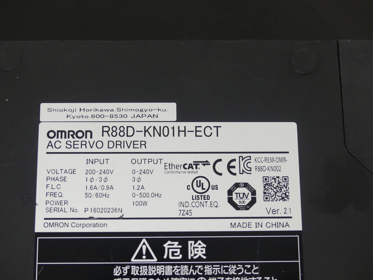 Omron R88D-KN01H-ECT  AC Servo Driver used