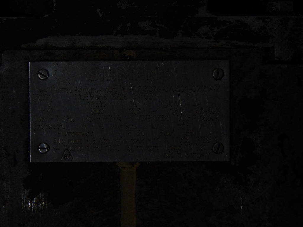 SIEMENS PERMANENT-MAGNET-MOTOR   1HU3074 -0AC01 -0ZZ9 -Z Used