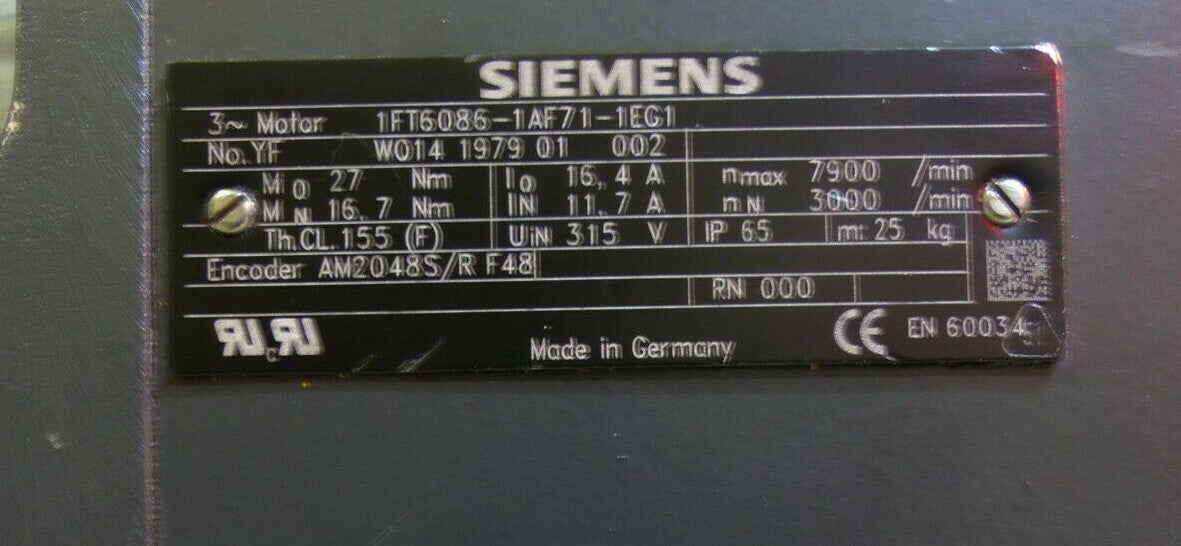 Siemens Servomotor 1FT6086-1AF71-1EG1