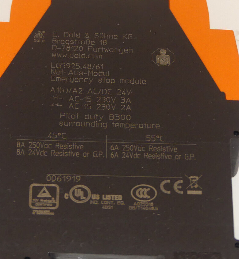 E. Dold & Söhne KG LG5925. 48/61 Not-Aus Modul