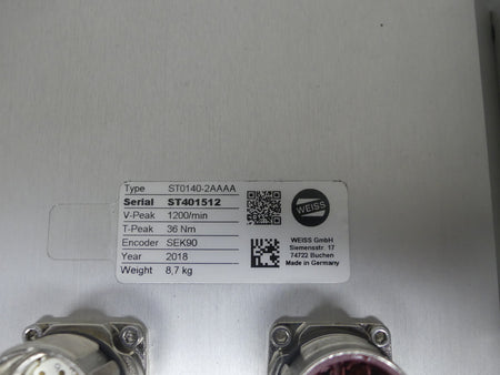 WEISS ST0140-2AAAA Serial ST401512