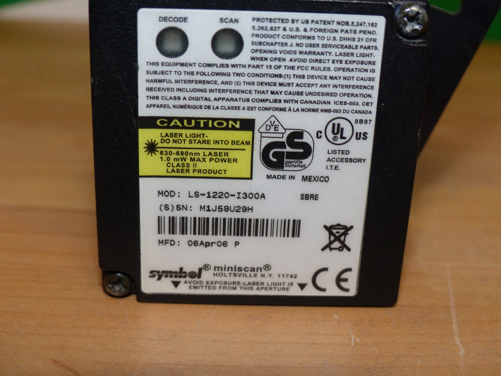 Usato SYMBOL LS-1220-1300A Scanner s.Bilder