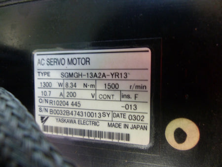 Yaskawa AC Servo Motor SGMGH-13A2A-YR13