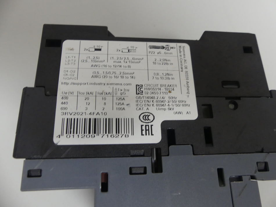Siemens Leistungsschalter 3RV2021-4FA10