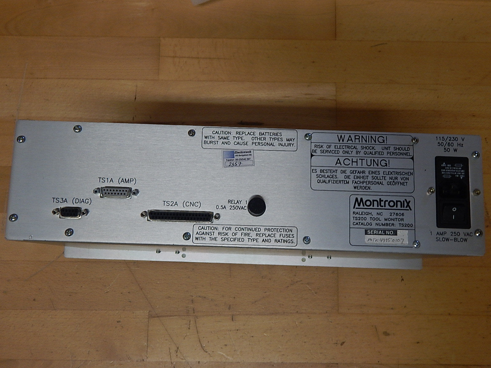 Montronix  ARTIS TOOL- MONITOR  TS200 s.Bitte Bilder  Used