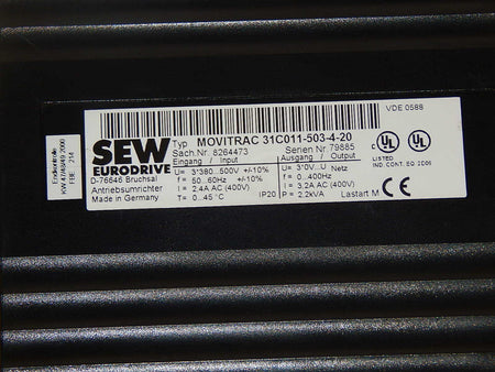 SEW MOVITRAC 31C011-503-4-20 Antriebsumrichter Sach.Nr.8264473  used