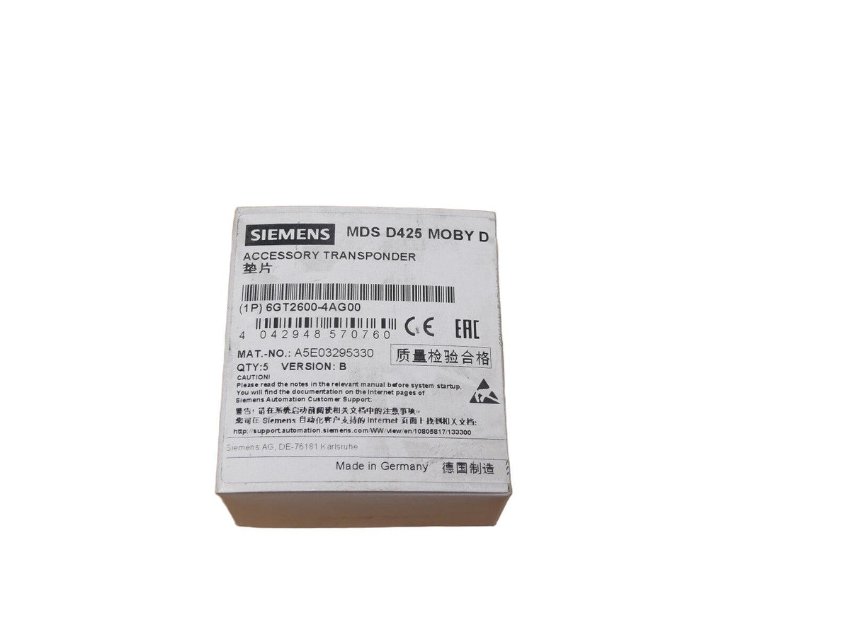 Siemens 6GT2600-4AG00 Transponder