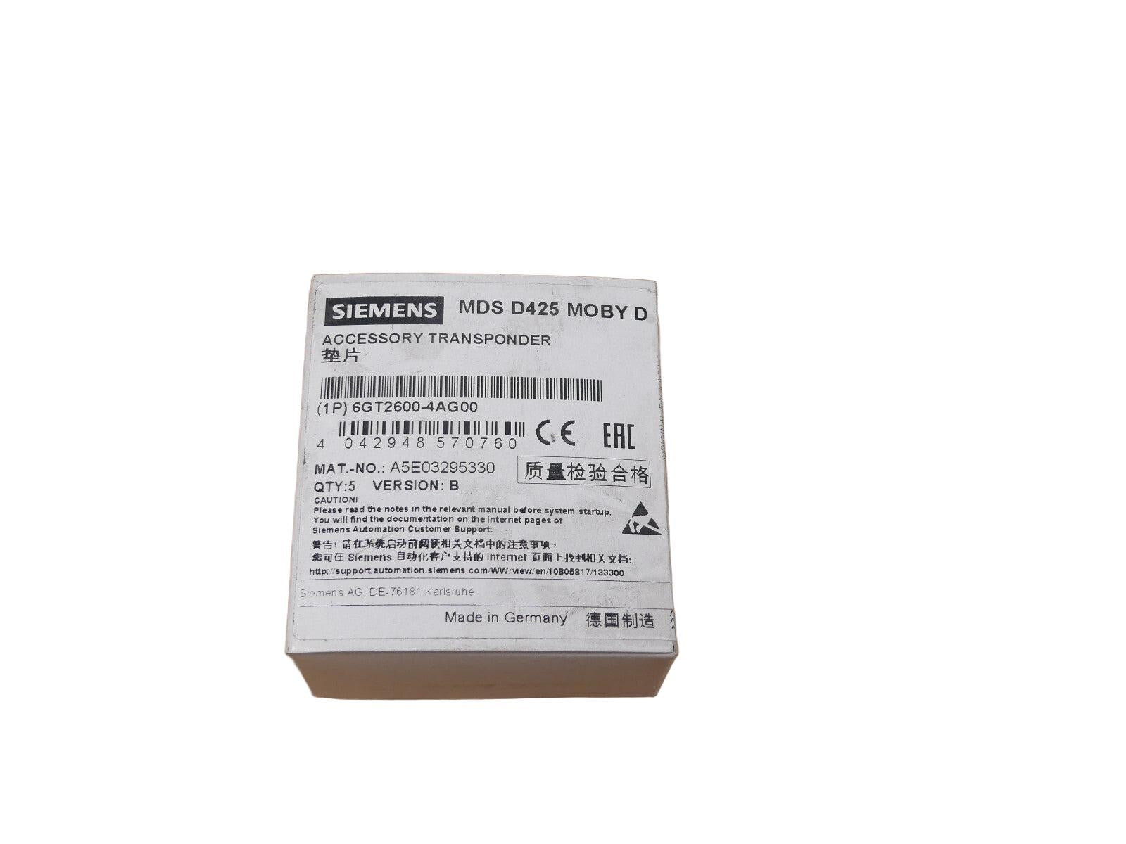 Siemens 6GT2600-4AG00 Transponder
