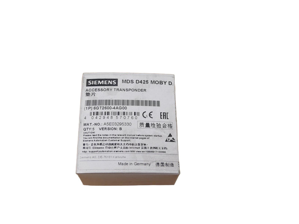 Siemens 6GT2600-4AG00 Transponder