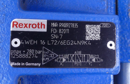 Rexroth Wegeventil 4WE 6 J62/EG24N9K4 + 4WEH 16 L72/6WG24N9K4