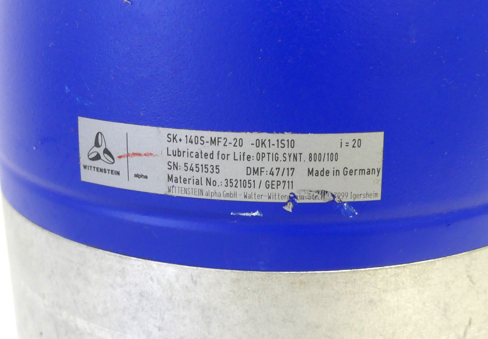 WITTENSTEIN alpha SK+140S-MF2-20-0K1-1S10