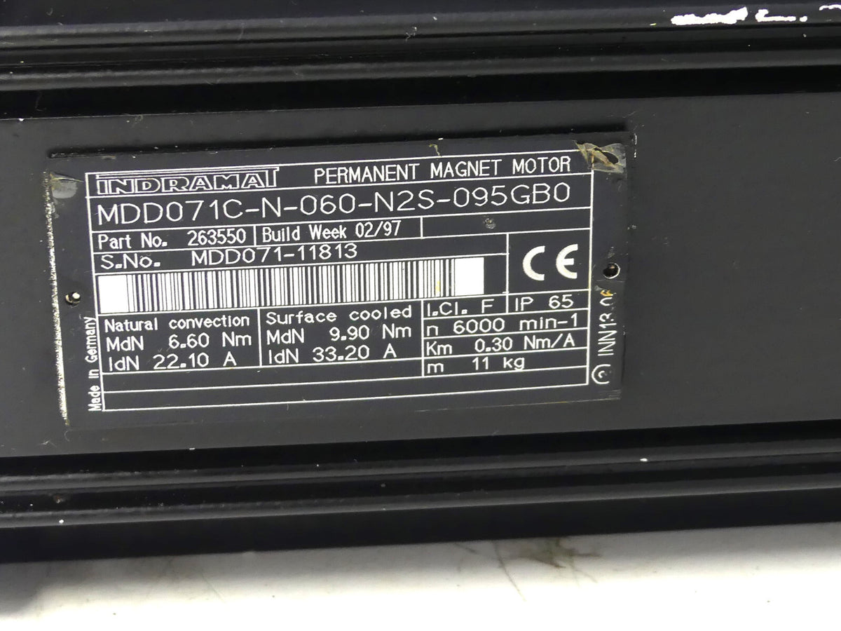 Indramat Permanent Magnet Motor MDD071C-N-060-N2S-095GB0