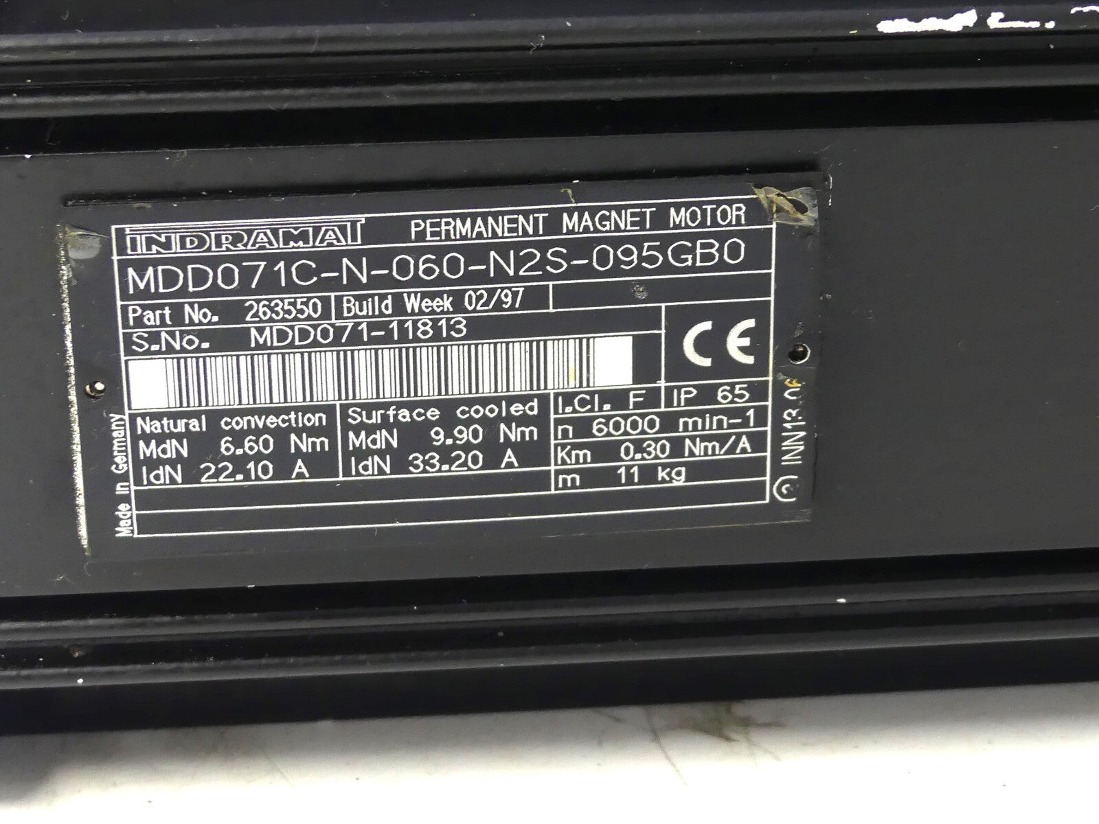Indramat Permanent Magnet Motor MDD071C-N-060-N2S-095GB0