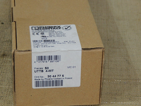  50 Stück Phoenix Contact Doppelstockklemme UTTB 4-MT  Ord.No.:3044775