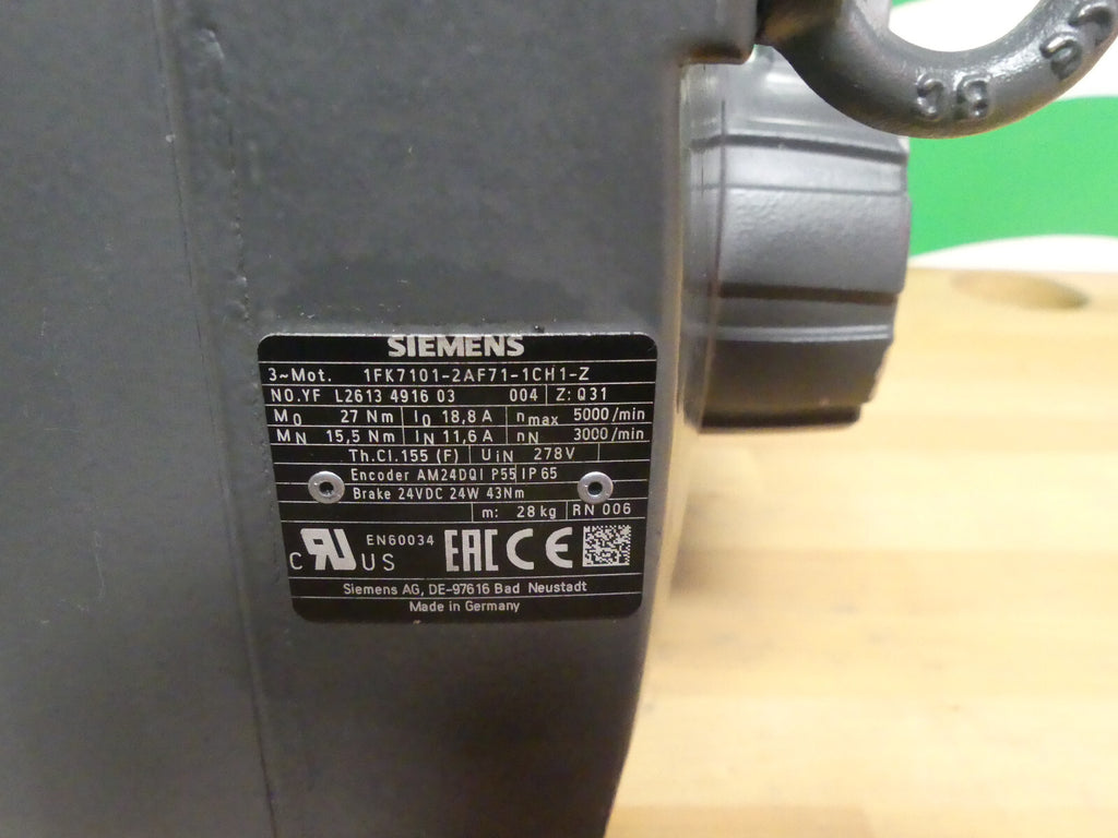 Siemens 3~Servomotor Motor  1FK7101-2AF71-1CH1-Z