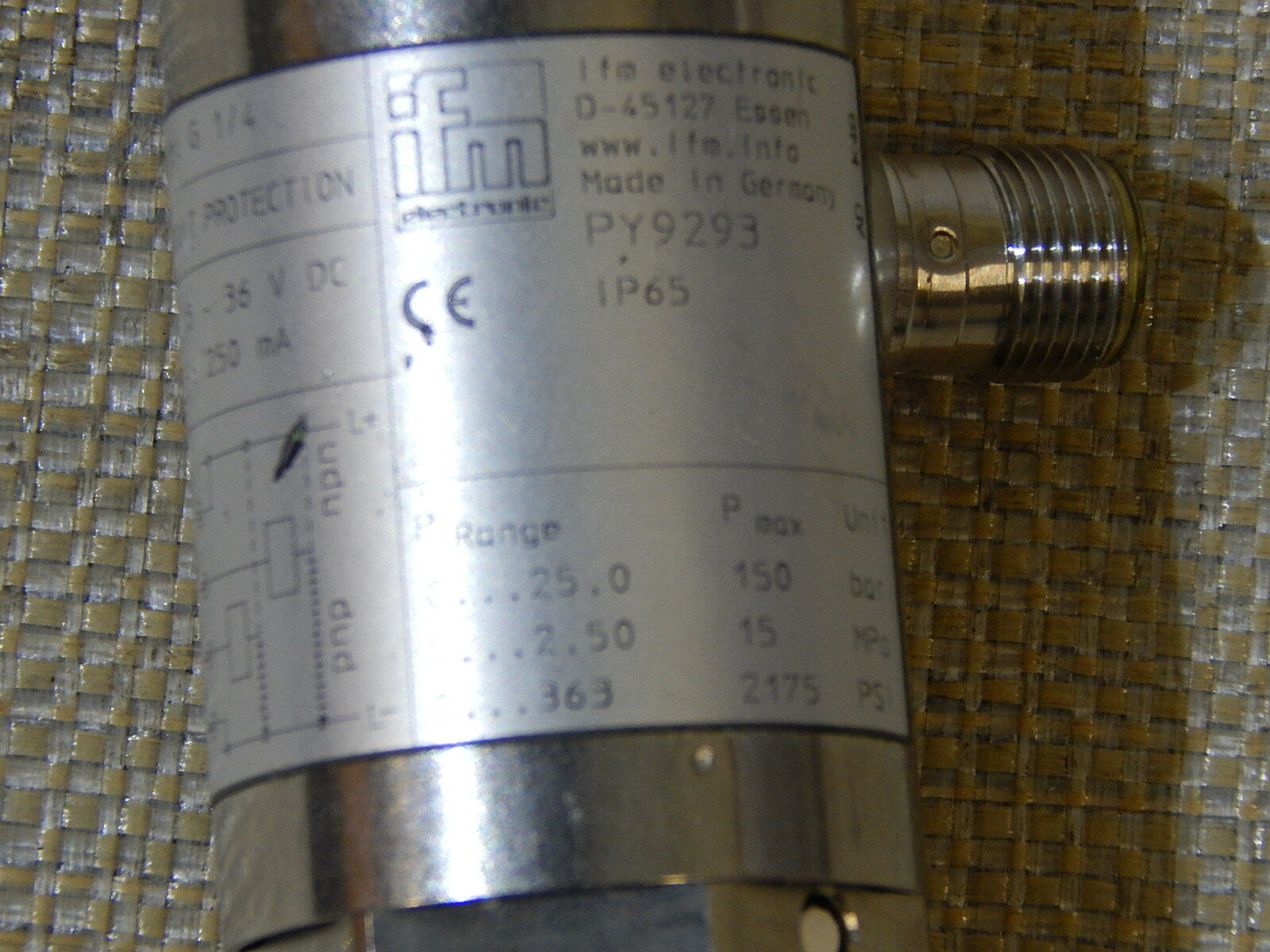 IFM PY9293   Drucksensor 