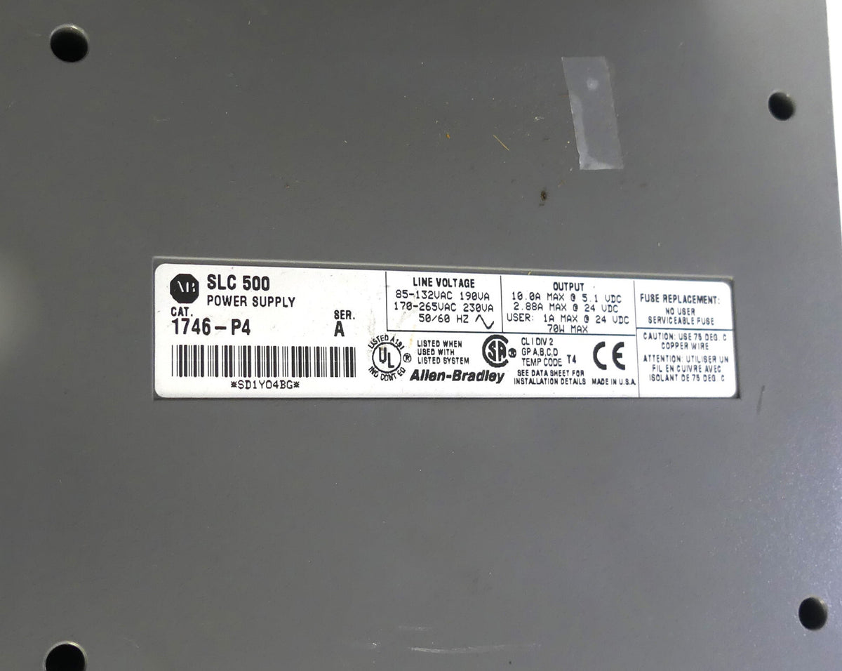 Allen Bradley SLC 500 1746-P4 + 10x 1746-IB16