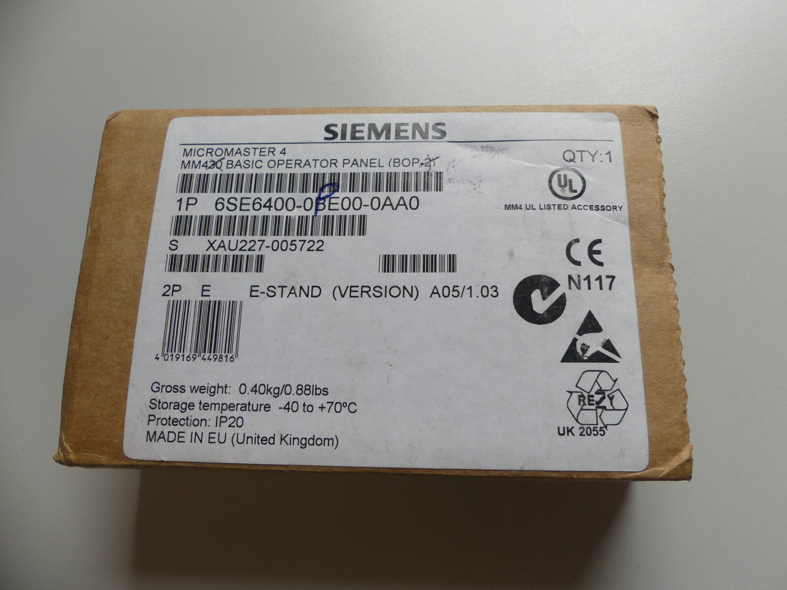 SIEMENS 6SE6400-0PE00-0AA0
