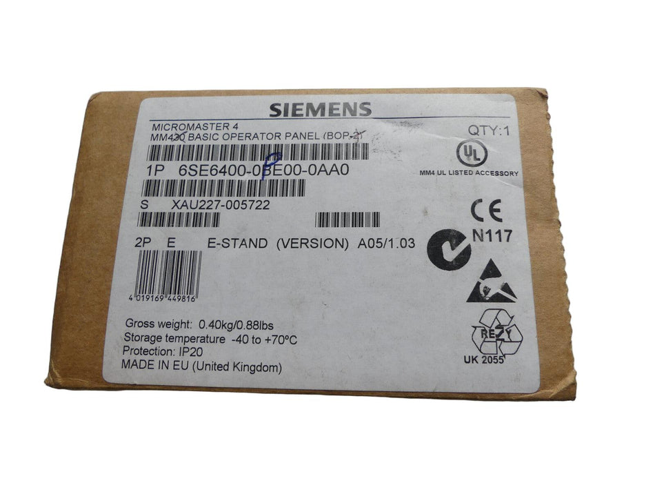 SIEMENS 6SE6400-0PE00-0AA0