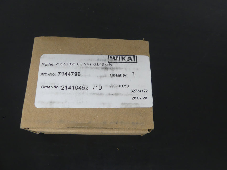 WIKA Manometer 213.53.063 0,6 mpa g1/4b unten