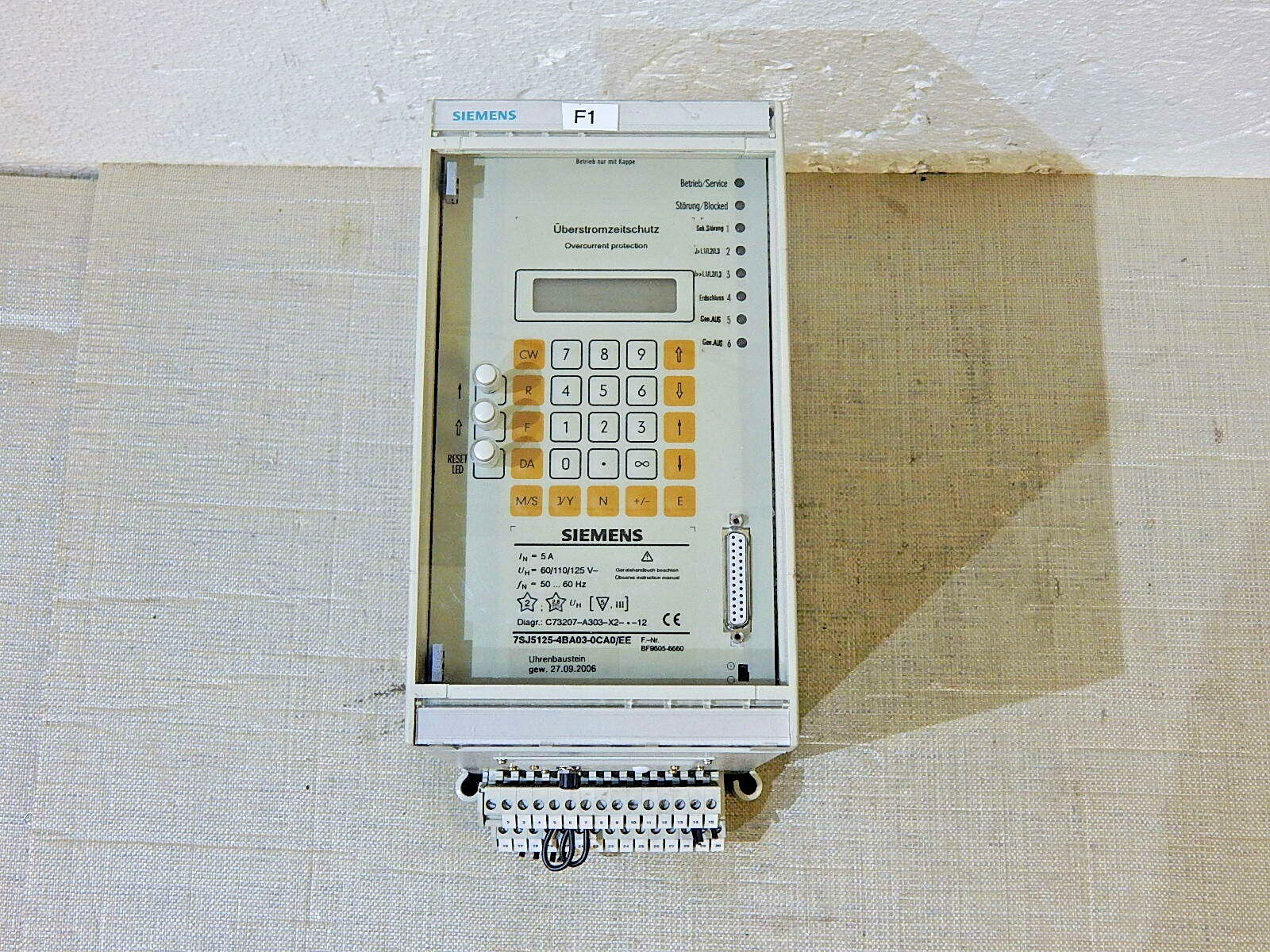 Siemens 7SJ5125-4BA03-0CA0/EE Überstromzeitschutz  