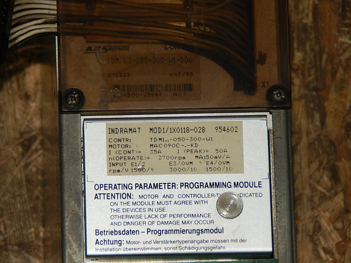 Indramat A.C. Servo Controller TDM 1.2-050-300-W1-000 used