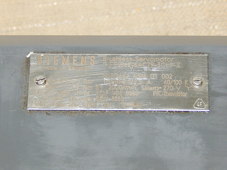 Siemens Brushless Servomotor 1FT6062-6AC79-3CL9-Z  Used