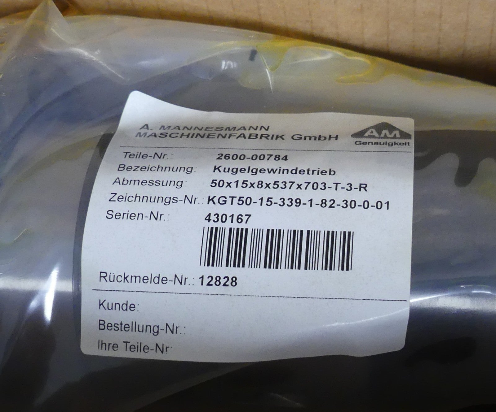 A.MANNESMANN KUGELGEWINDETRIEB KGT50-15-339-1-82-30-0-01 50X15X8X537X703-T-3-R