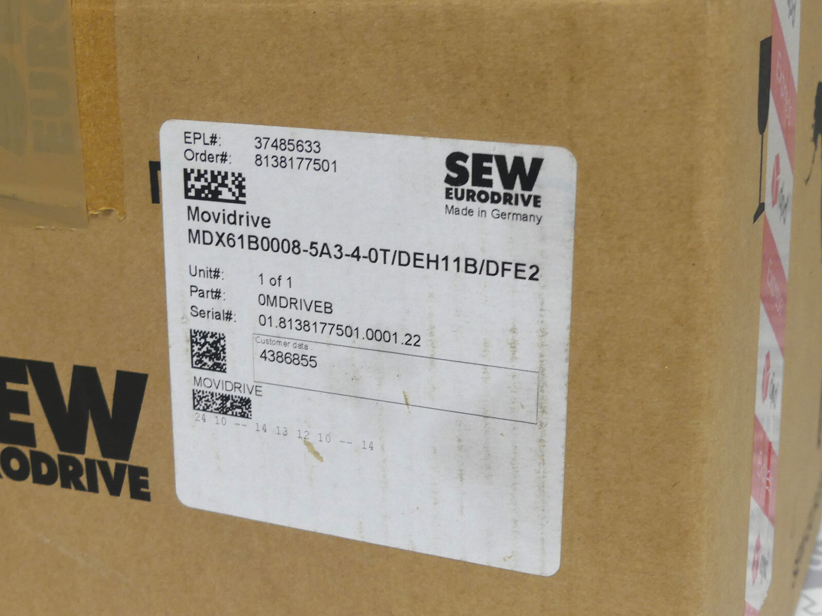 SEW MDX61B0008-5A3-4-0T/DEH11B/DFE24B