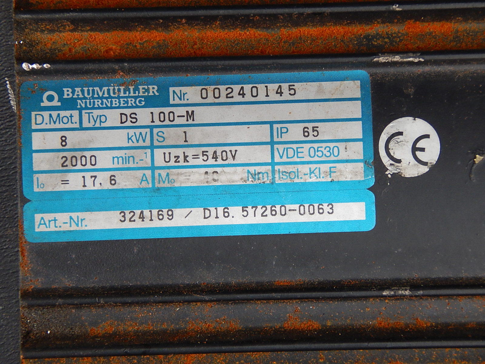 BAUMÜLLER Servomotor   DS 100-M  Used