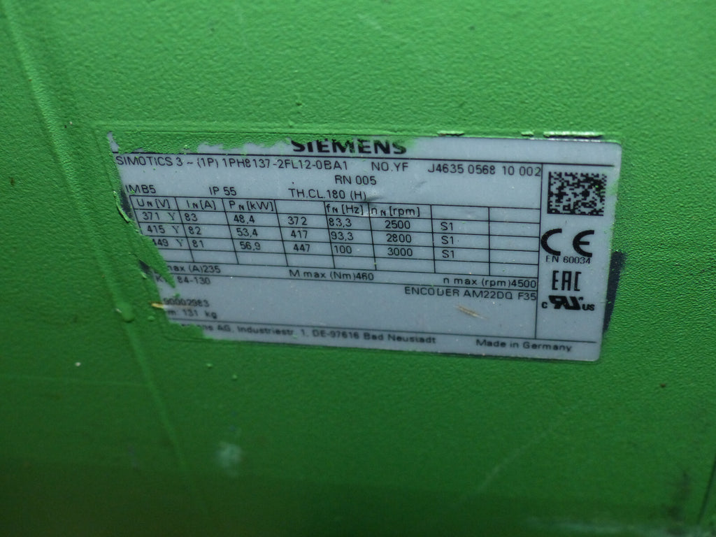 SIEMENS 1PH8137-2FL12-0BA1 Gebläse Fehlt und defekt s.Bilder