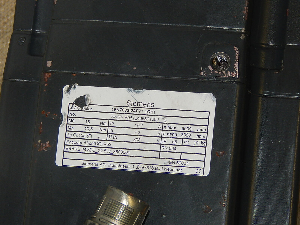  Siemens Servomotor  1FK7083-2AF71-1CH1 used