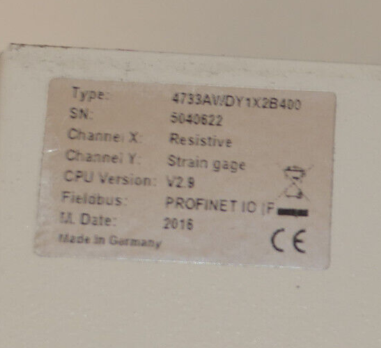KISTLER DMF-P A400 TYPE 4733AWDY1X2B400 DIGITALES MESSSYSTEM — USED
