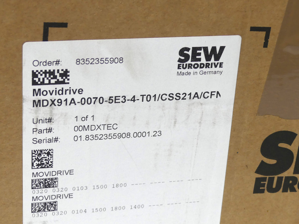 SEW Movidrive MDX91A-0070-5E3-4-T01/CSS21A/CFN