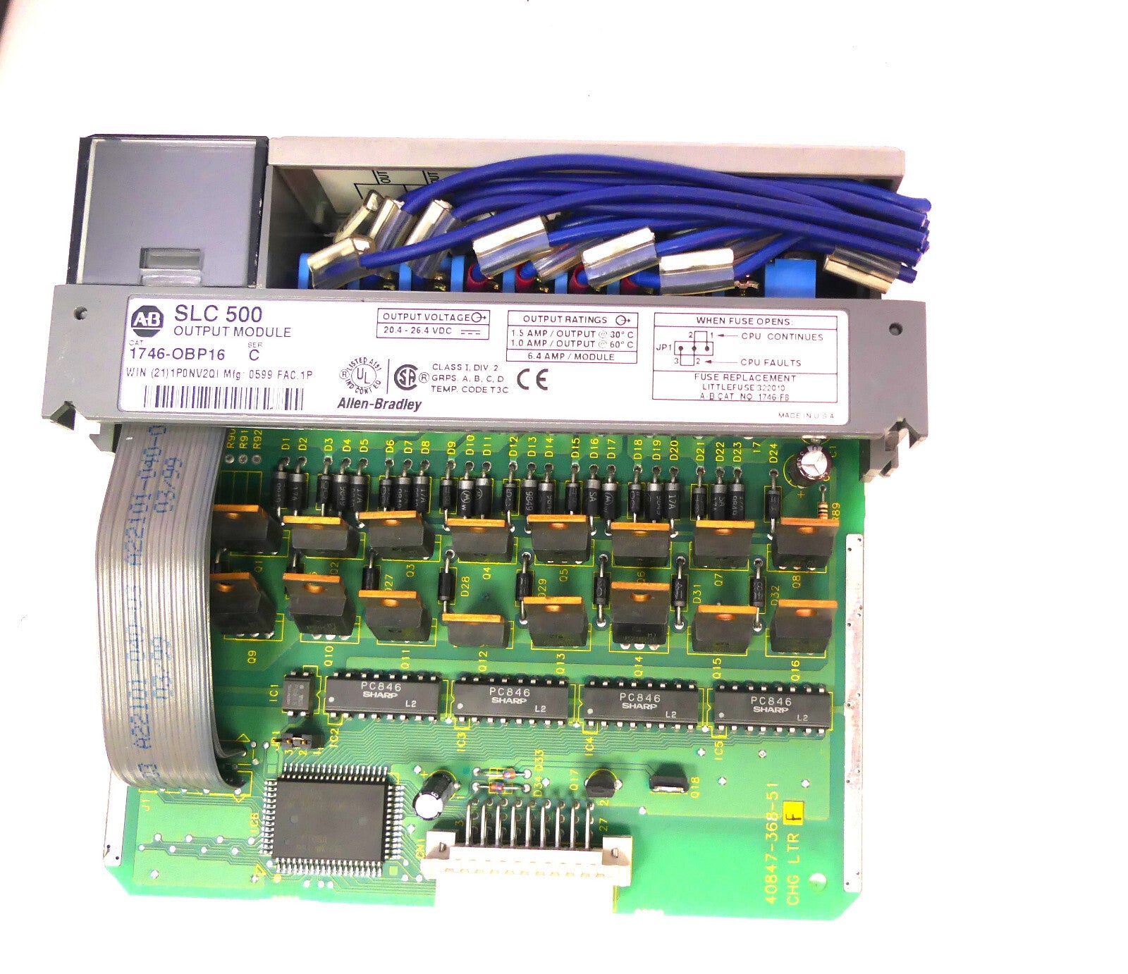 Allen Bradley SLC 500 1746-P4 + 9x 1746-BAS + 1x 1746-OBP16