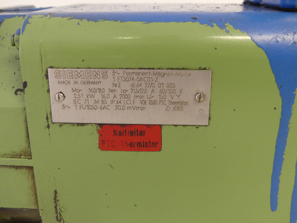 Siemens 3~Permanent Magnet Motor Synchronmotor 1FT5074-0AC01-Z