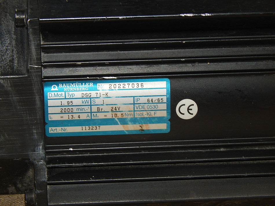  Baumüller DSG 71-K  DSG71-K  1,95kW rpm2000 used