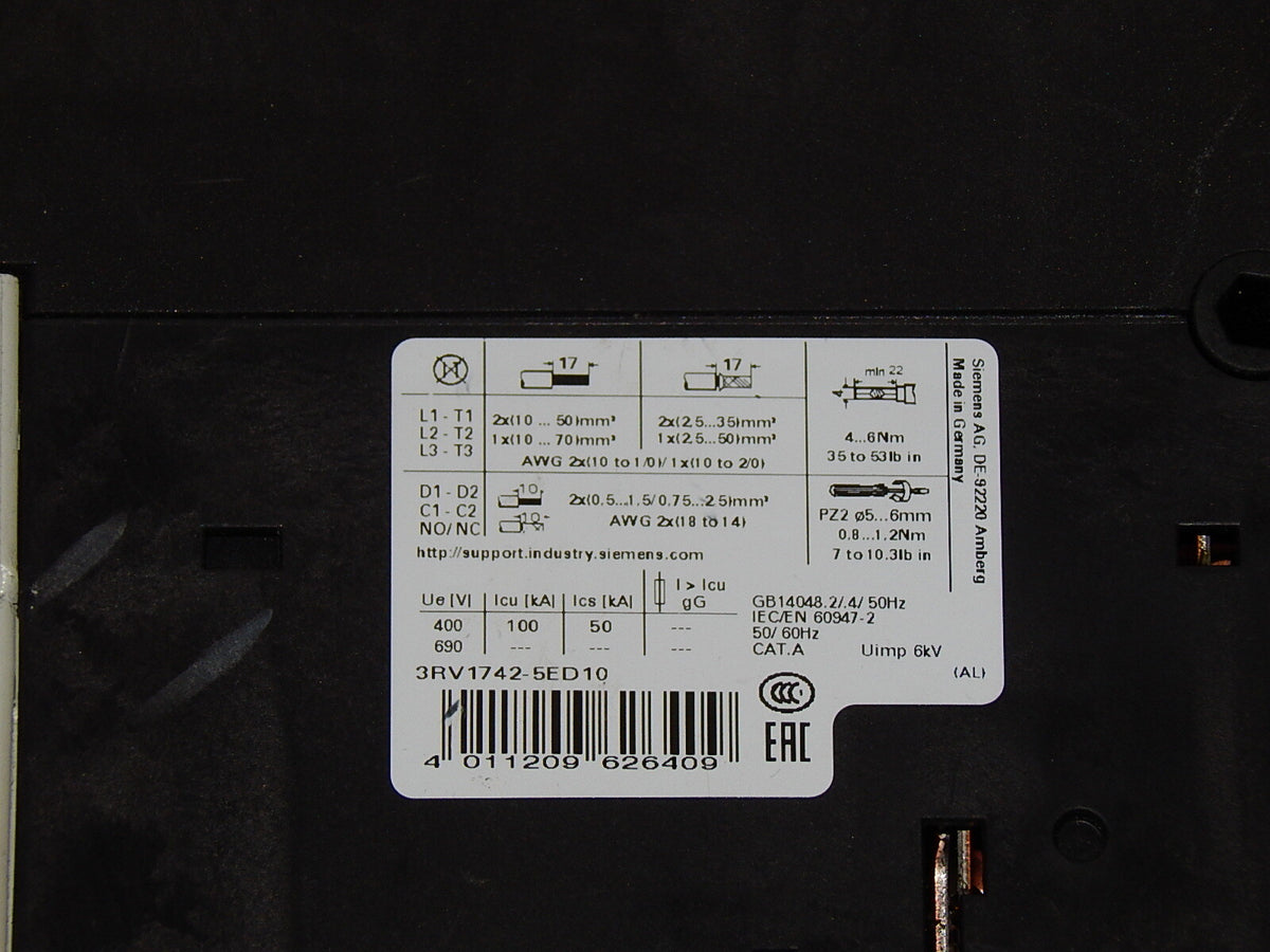  Siemens SIRIUS 3RV1742-5ED10 // 3RV1 742-5ED10 E-Stand:06  used