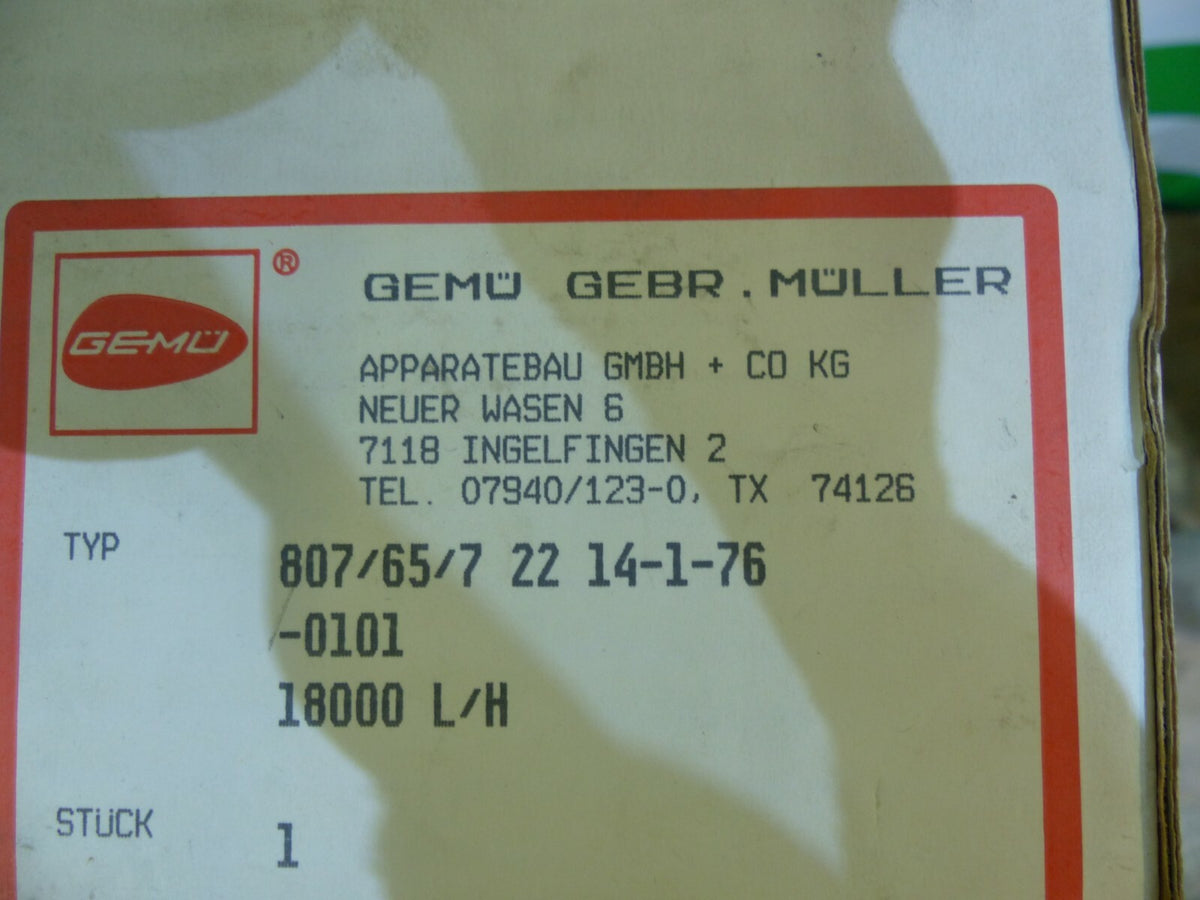 Gemü 807/65/7 22 14-1-76-0101 s. Bilder