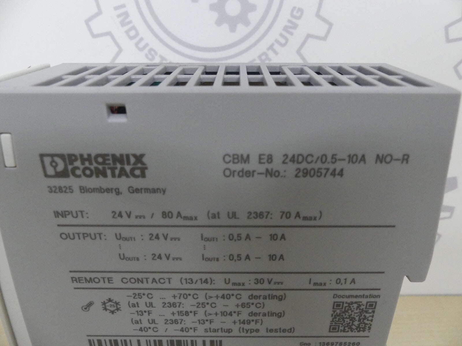 PHOENIX CONTACT CBM E8 24DC/0.5-10A NO-R 2905744