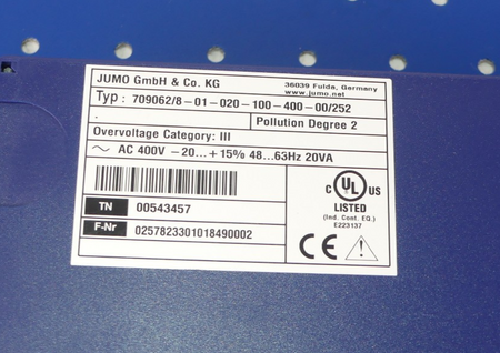 JUMO  709062/8-01-020-100-400-00/252