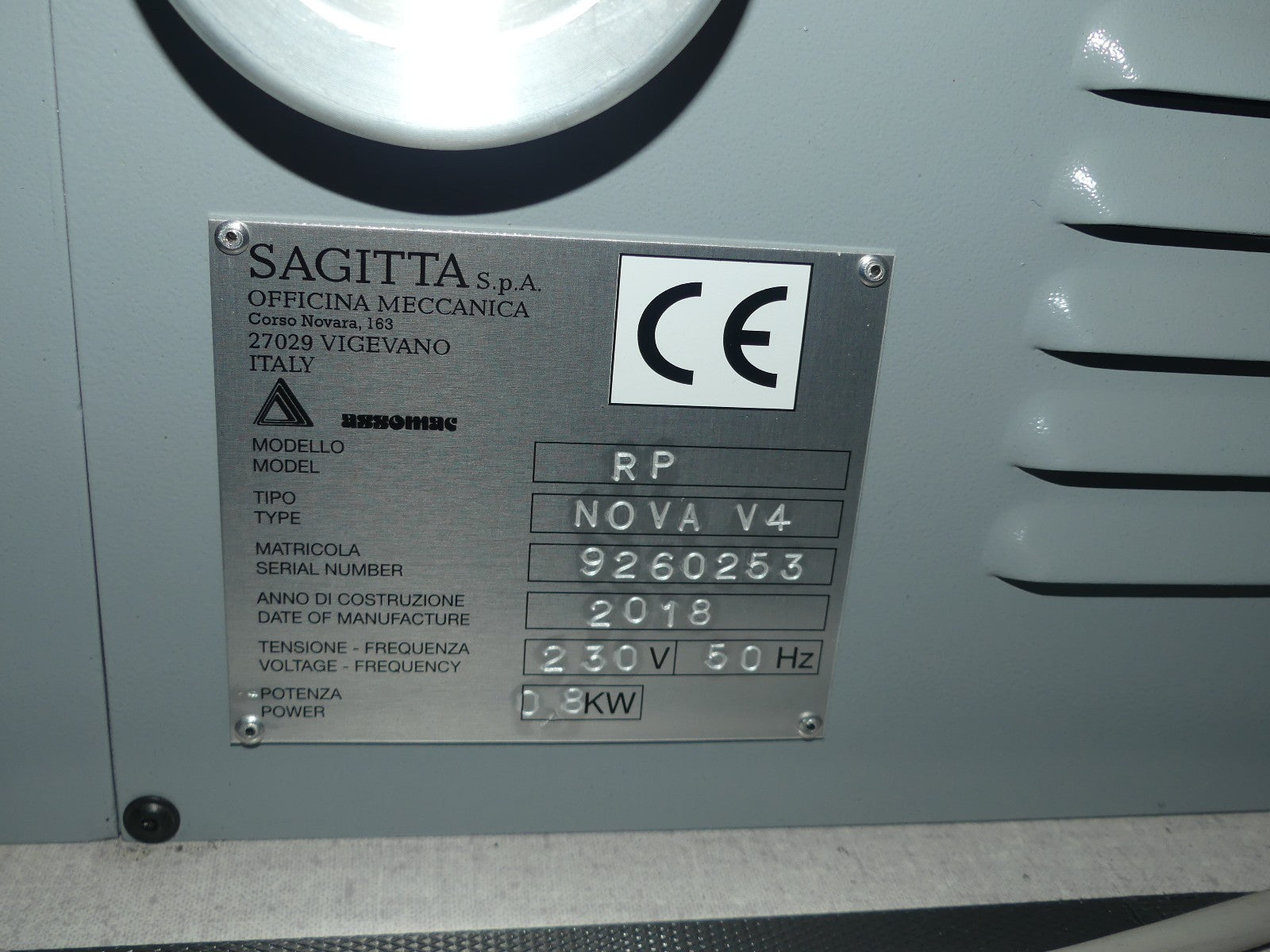 SAGITTA Officina Meccanica S.p.A.  RP NOVA V4 B.j 2018
