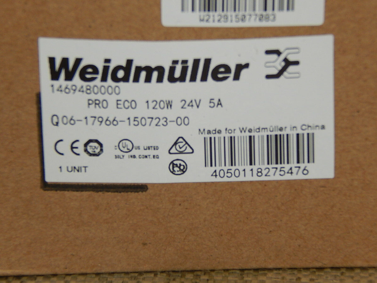  Weidmüller PRO ECO 120W 24V 5A Hutschienen-Netzteil neu