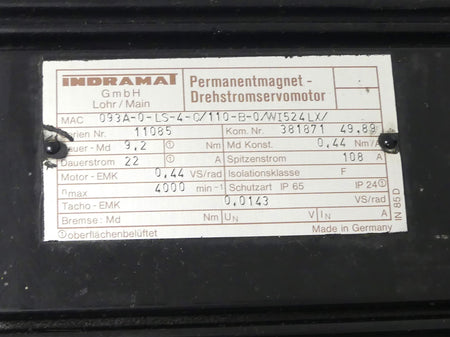 Indramat MAC093A-0-LS-4-C/110-B-0/WI524LX
