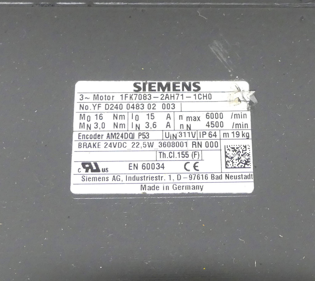 SIEMENS 1FK7083-2AH71-1CH0