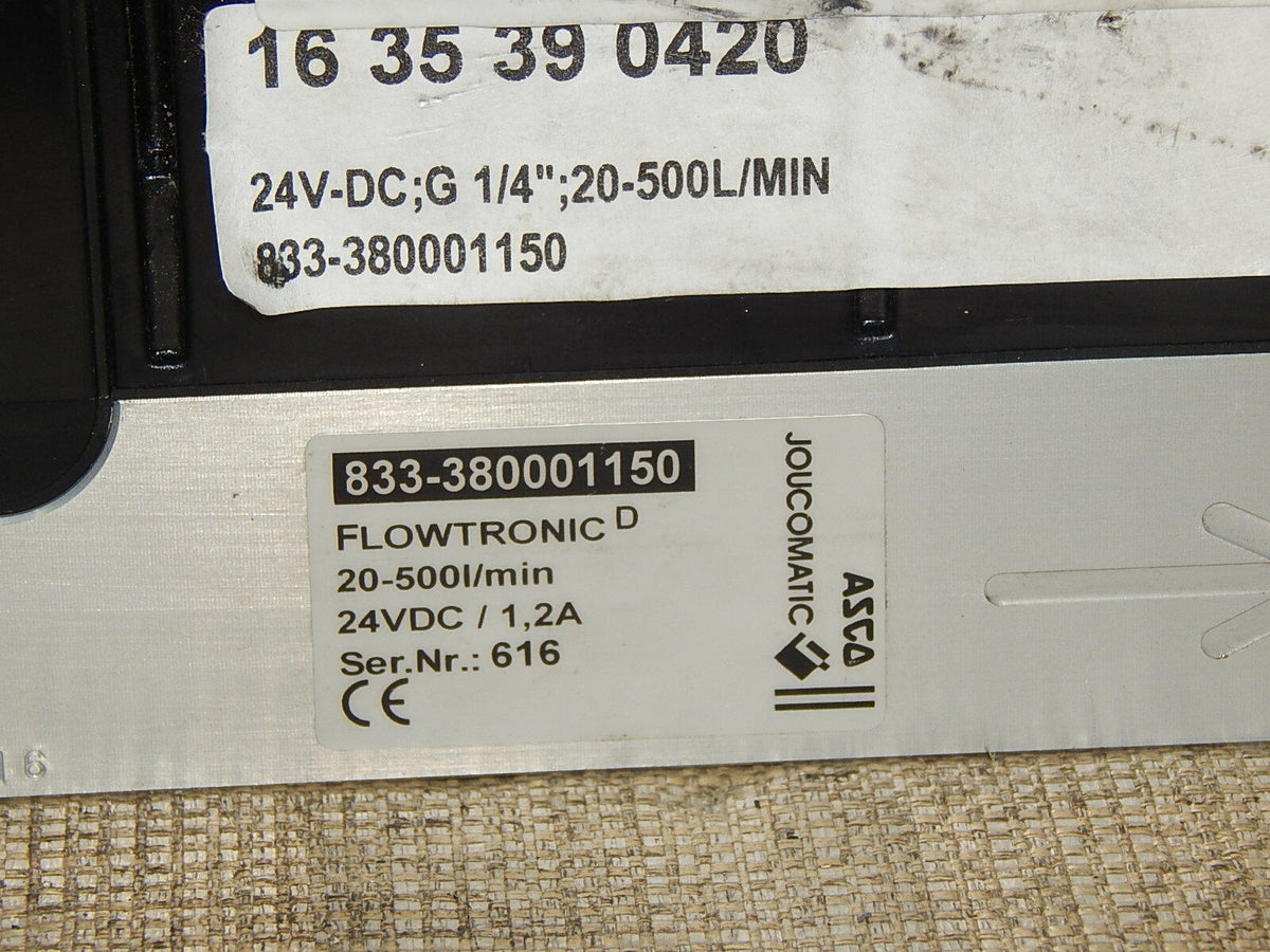 ASCO JOUCOMATIC VENTIL  833-380001150  20-500l/min used